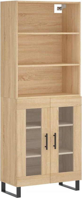 VidaXL Hoge kast 69,5x34x180 cm bewerkt hout sonoma eikenkleurig