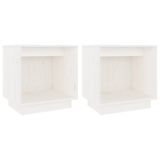 VidaXL Nachtkastjes 2 stuks 40x30x40 cm massief grenenhout wit