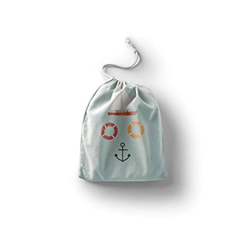 Bonamaison Bedrukte katoenen tas met trekkoord - 20 x 30 cm