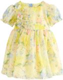 Next - Meisjes - Jurk met bloemencorsage - Geel