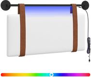 vidaXL Hangend hoofdbord met LED-verlichting Wit Antiek PU