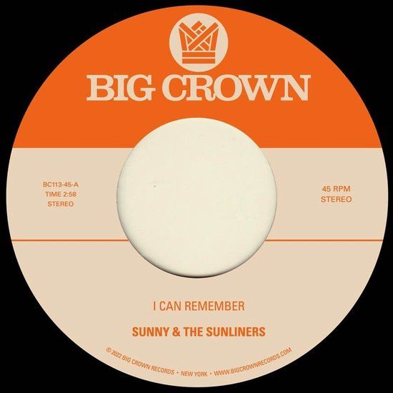 I Sunny & The Sunliners - I Can Remember (7" Single)