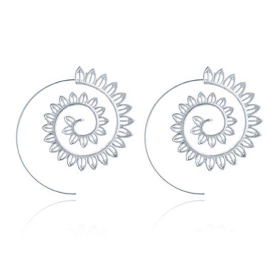 LGT JWLS Lookinggoodtoday Zilverkleurige Spiraal Oorstekers Dames verzilverd