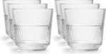 Royal Leerdam Drinkglazen Rayo - 12x stuks - glas - 270 ml - waterglazen - 8 x 8 cm - met design motief