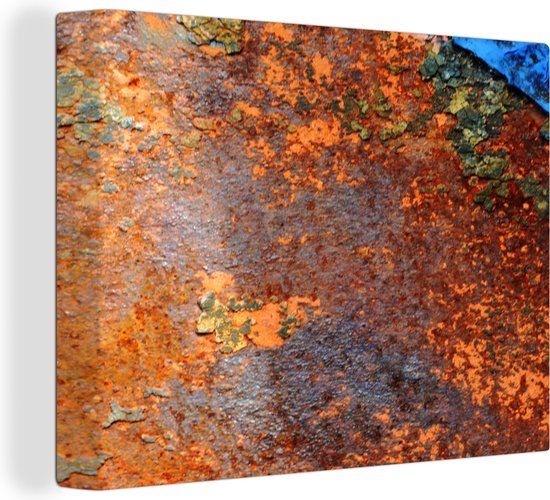OneMillionCanvasses Canvas schilderij 160x120 cm - Roest - Vintage - Industrieel - Muurdecoratie