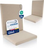 Beautissu QD-NL – Set van 2 Premium Tuinstoelkussens Lage Rug 105x48 cm – 100% Waterdicht – Weerbestendig – Sneldrogend – UV-bestendig – Natuur