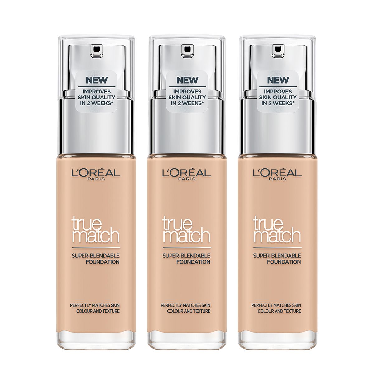 L'Oréal True Match Foundation 2.C Rose Vanilla 3-pack - SPF 17 - 30 ml