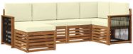 vidaXL Acacia Hout Hoek Loungeset Natuurlijk en Crème