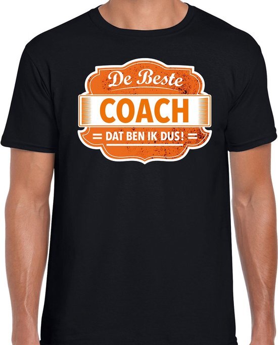 Bellatio Decorations Cadeau t-shirt voor de beste coach zwart voor heren L