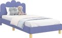 vidaXL Kinderbedframe met hoofdeinde, jeansblauw, 90 x 200 cm, met stoffen bekleding