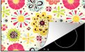 Merkloos KitchenYeah® Inductie beschermer 77x51 cm - Flower Mix - Inductiebeschermer voor Inductie Kookplaat
