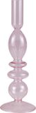 Ginger ray Roze glazen kaarsenstandaard - 22,5 cm x 7,5 cm