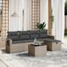 Maison Exclusive - Ensemble de meubles de jardin 6 pièces avec canapé et coussins, gris, en polyrotin