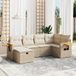 Maison Exclusive - Ensemble de meubles de jardin 6 pièces avec canapé et coussins, beige, en polyrotin