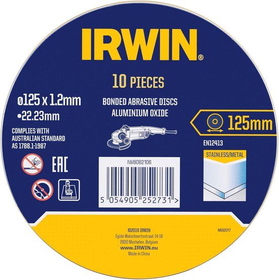 Irwin Blik doorslijpschijfven metaal 10PCS - 125x1,2mm