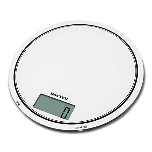 Salter 1080 WHDR12 Mono Digital Kitchen & Electronic Food Scale, Ultra Slim Design, Accurate Weighing For Home Cooking/Baking, Weigh Metric & Imperial, Easy Clean, 15 Year Guarantee