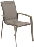 Hespéride AXANT Stapelbare tuinstoel van aluminium met houteffect Noisette