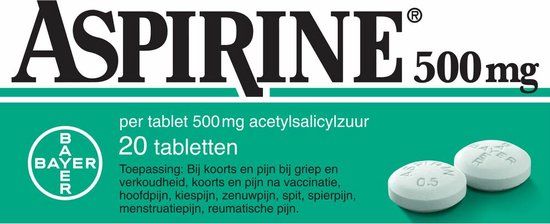 Aspirine Pijnstiller Tablet 500mg 20 stuks