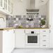 CREARREDA Keuken spatbescherming harde muursticker voor fornuizen 60 x 58 cm glanzend effect - dikte 1 mm - IIgn-coating vuurvast en hittebestendig en waterdicht kleur Ancient Azulejos