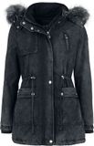 Black Premium by EMP donkergrijze winterjas met behaaglijk warm teddybont - Dames - XXL