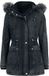 Black Premium by EMP donkergrijze winterjas met behaaglijk warm teddybont - Dames - XXL