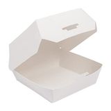 50 stuks - mini-schelpen, hamburger, 250 g/m2, 7,3 x 7,7 x 5 cm, wit, karton