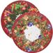 Décoration de Noël Sous-assiettes - 6 pièces - 33 cm - Plastique - Rouge - Rond