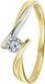 Lucardi Dames Ring met zirkonia - Ring - Cadeau - 14 Karaat Goud - Geelgoud en Witgoud