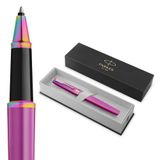 Parker Meridian Rollerball Pen | Druivenlak met regenboogaccenten | Fijne penpunt | Handschriftpennen & Schrijfwaren | Zwarte inkt | Luxe Cadeaudoos