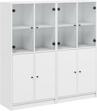 vidaXL Boekenkast met deuren, wit, 136x37x142 cm, bewerkt hout