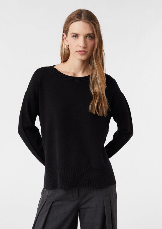 comma Strickpullover zwart