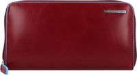 PIQUADRO Leren Portemonnee Blue Square Zip-Around Women´s Wallet RFID Rosso Rood