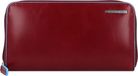 PIQUADRO Leren Portemonnee Blue Square Zip-Around Women´s Wallet RFID Rosso Rood