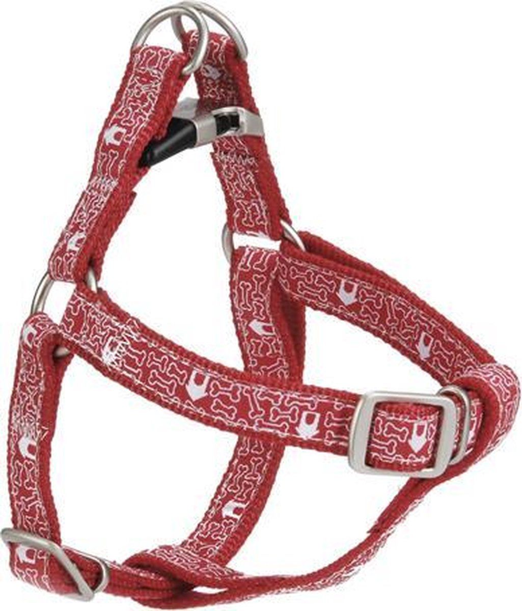 Pet Products Nylon borsttuig Bones - Rood - Verstelbaar