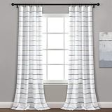 Lush Decor Ombre Stripe Garen Geverfd Katoen Venster Paneel Paar, 84" x 40", Navy
