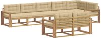 vidaXL - Bank loungeset - Polyester - Wit en Beige - 8 zitplekken
