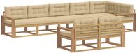 vidaXL - Bank loungeset - Polyester - Wit en Beige - 8 zitplekken