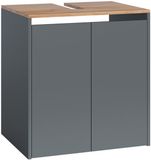 Vicco Viktor Wastafelonderkast – 60.2 x 65 cm Antraciet/gouden eik