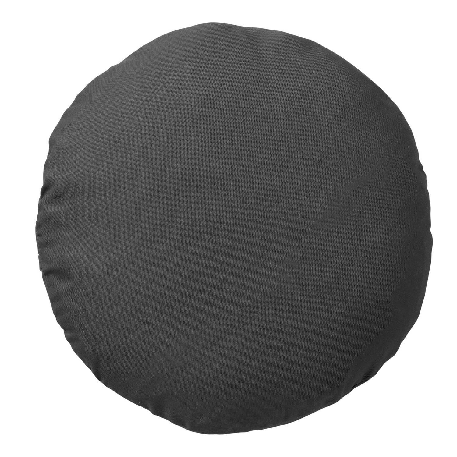 Dutch Decor - sol - sierkussen rond outdoor 40 cm charcoal grey - waterafstotend en uv-bestendig - grijs