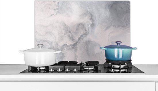 KitchenYeah Spatscherm keuken - Verf - Wolken - Abstract - 60x40 cm - Aluminium
