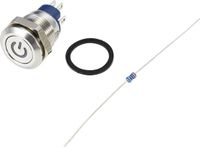 TRU COMPONENTS TC-9219008 Druktoets 48 V/AC 2 A 1x uit/(aan) Moment RGB IP67 RVS