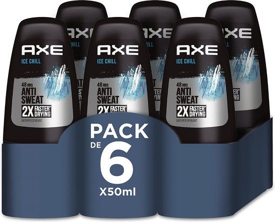 Timotei Axe Ice Chill Deodorant Roller - 6 x 50 ml