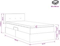 vidaXL LED opbergbed met matras Donkergrijs 90 x 190 cm Fluweel