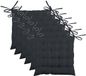 Stof Textile stoelkussen BEA - 6x - antraciet - 40 x 40 x 4 cm