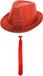 Folat Glitter Hoed en Stropdas Set Rood Volwassenen