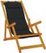 vidaXL - Inklapbare stoel met armleuningen, acaciahout en textileen