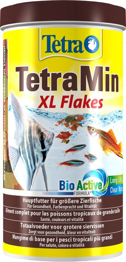 Tetra Min XL Bio Active Vlokken - 1L - Drijvend Vissenvoer voor Tropisch Zoetwater Vissen