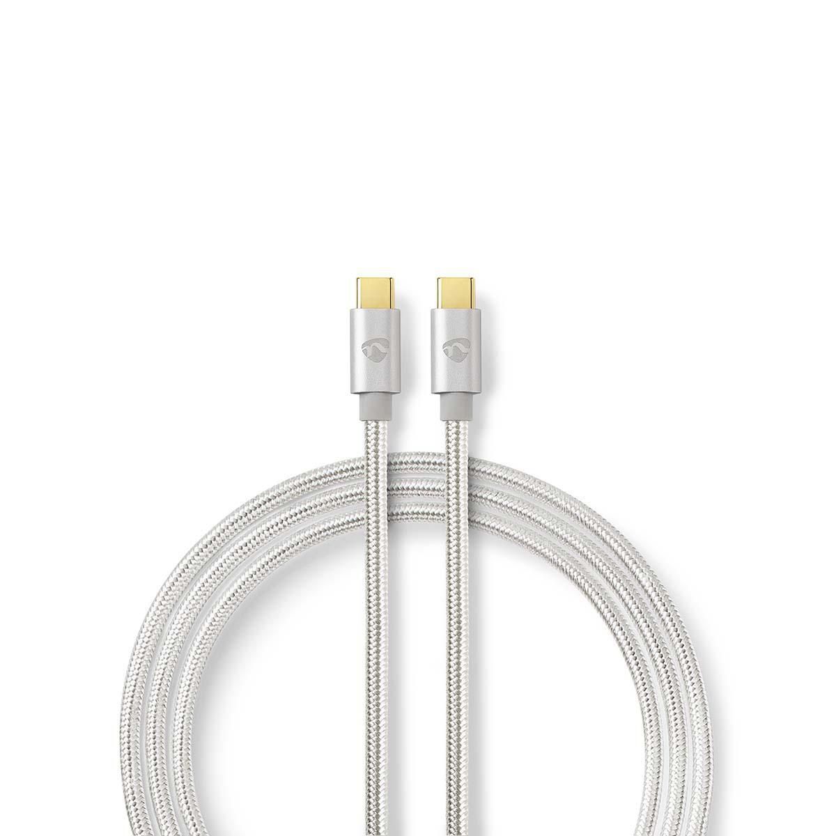 Nedis USB-kabel - Aluminium - 2 m - CCTB60700AL20