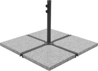 vidaXL Parasolvoetplaat vierkant 25 kg graniet grijs