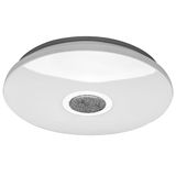 AMARE LED plafondlamp kunststof incl. lamp warm wit, D: 38,5 cm, via wandschakelaar 3-voudig schakelbaar, wit glanzend
